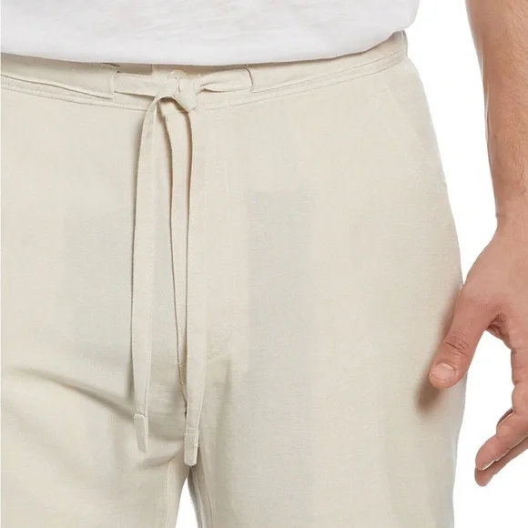 Linen-Blend Core Drawstring Pants COLOR — Silver Lining - Picture 3 of 7